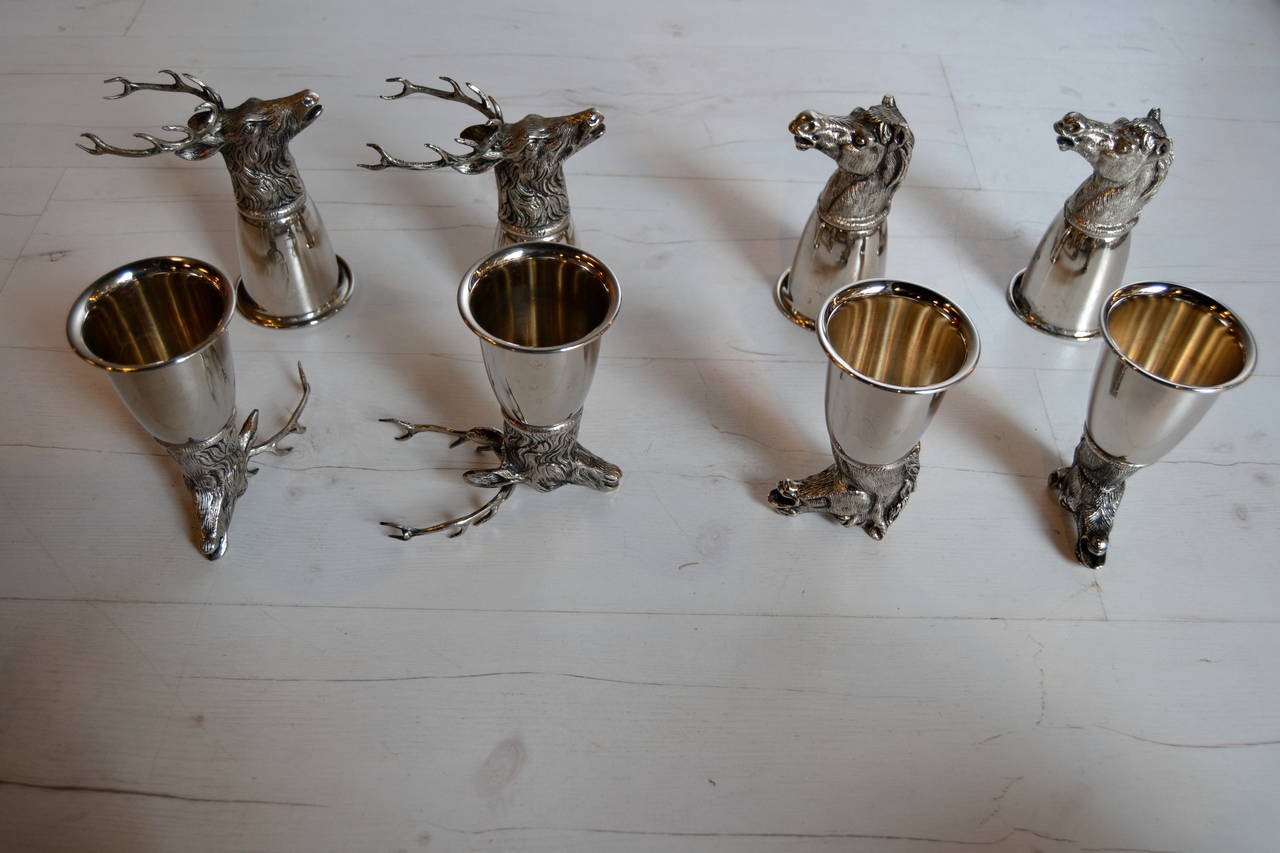 1970s Gucci Silver Plated Deer and Horse Cup Set 1