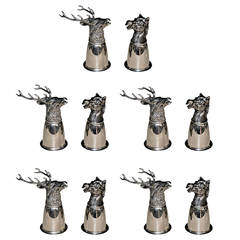 1970s Gucci Silver Plated Deer and Horse Cup Set