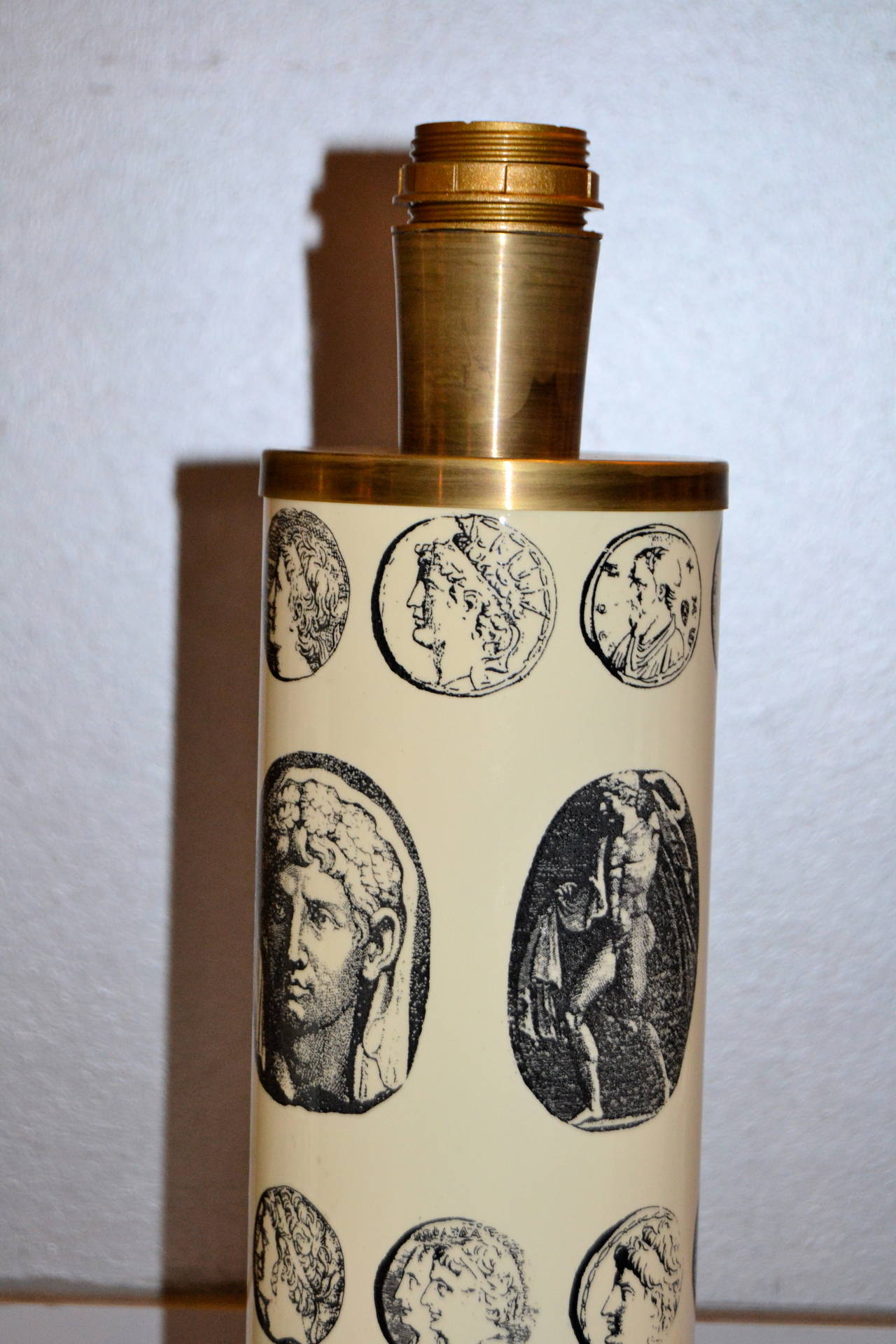 Late 20th Century Pair of 1970s Fornasetti Cameo Lamps
