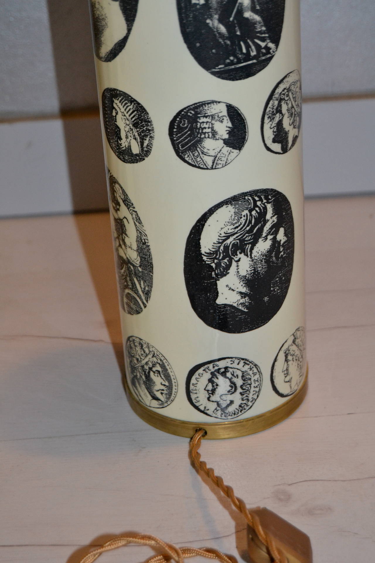 Pair of 1970s Fornasetti Cameo Lamps 1