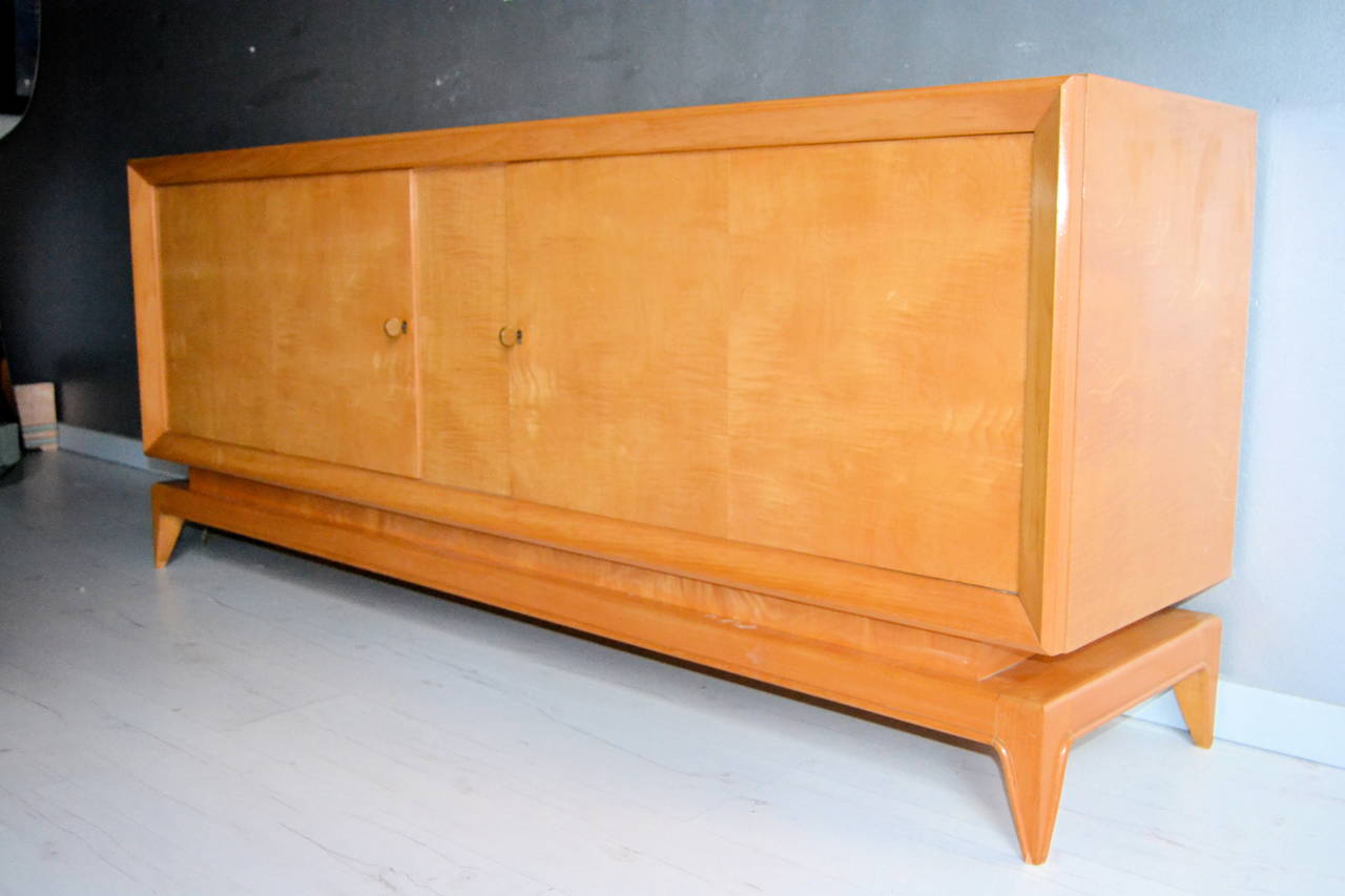 1940S Sycamore French Sideboard In Good Condition In Saint-Ouen, FR