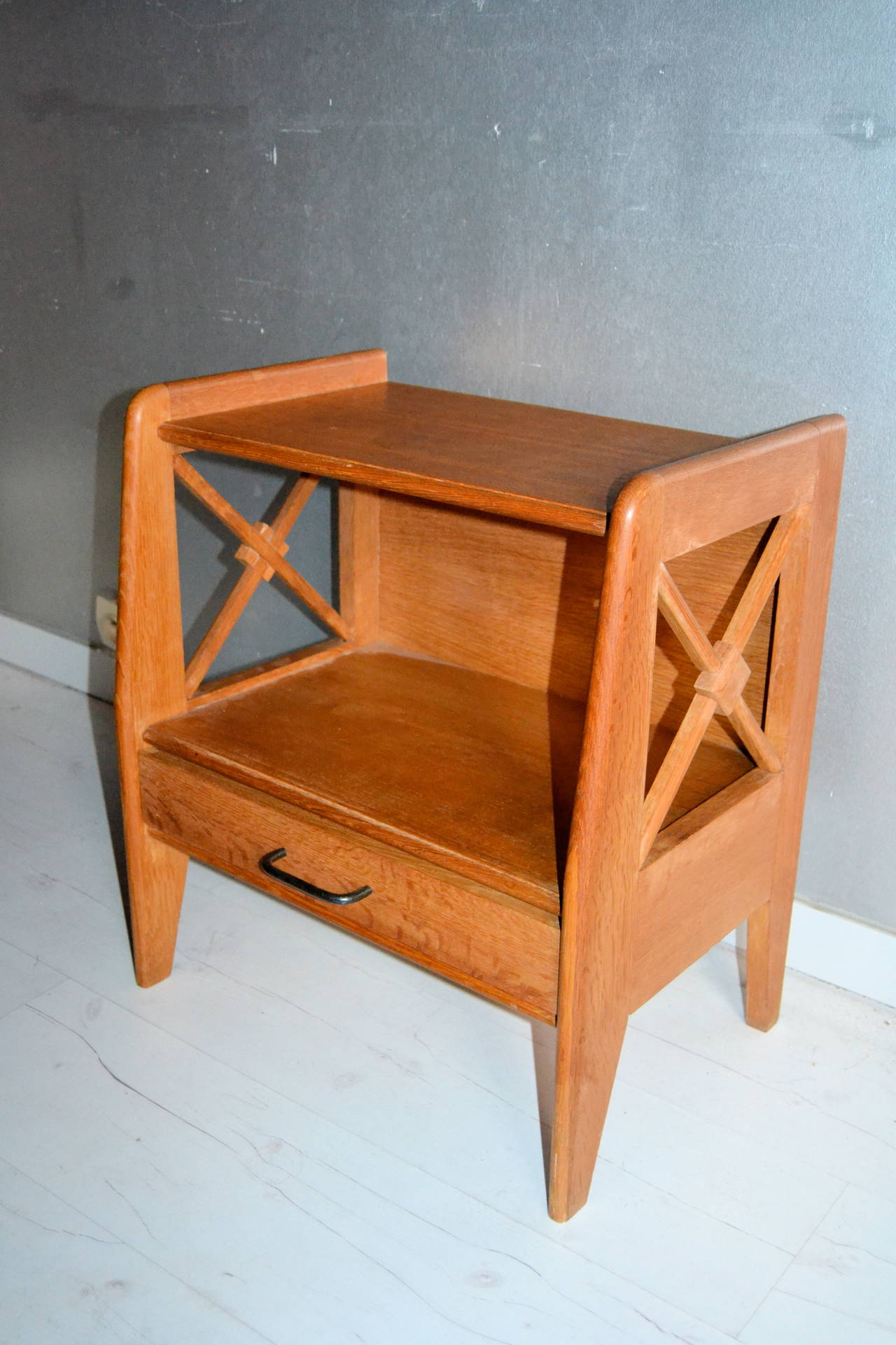 Mid-Century Modern Pair of 1940s French Nightstands