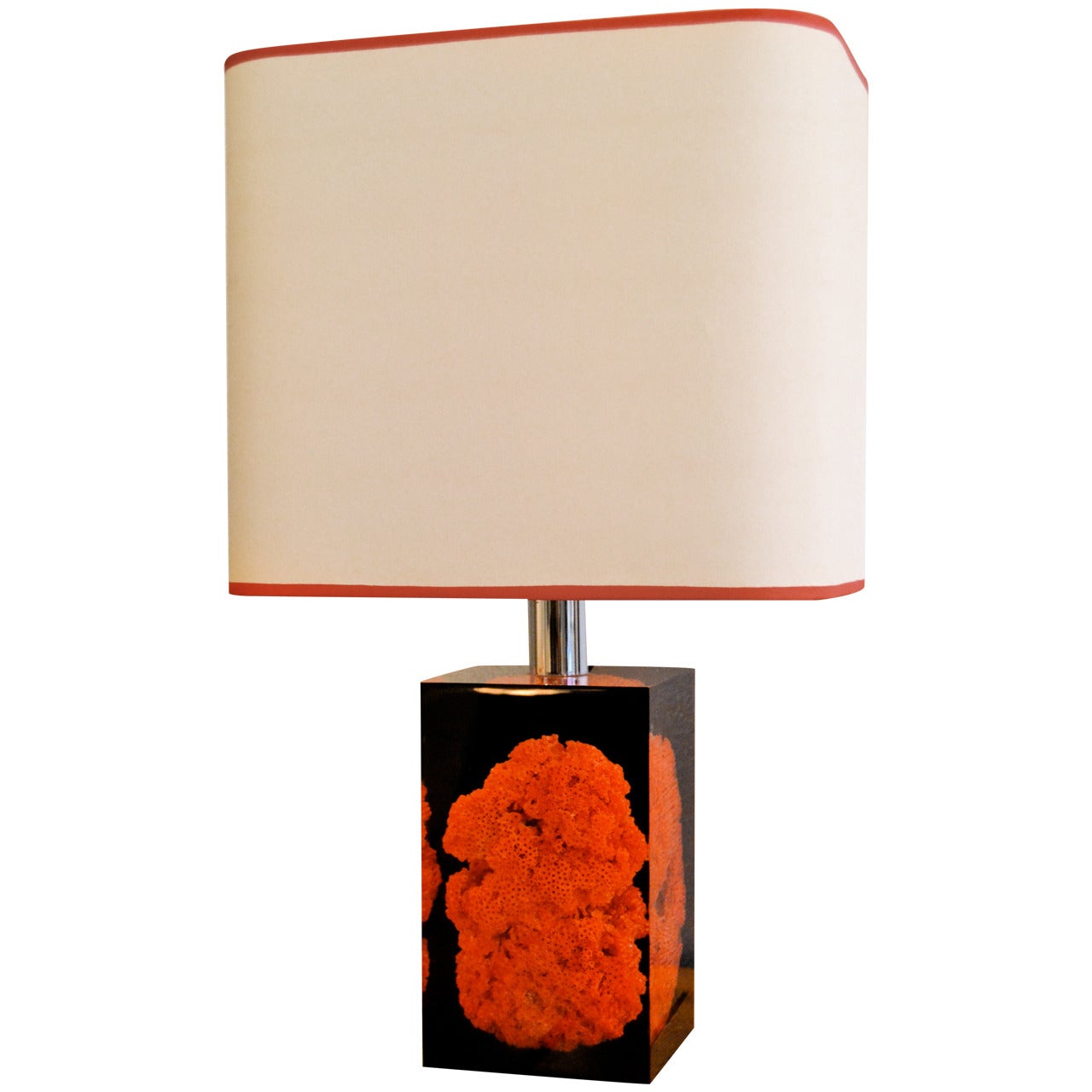 1970s Red Coral Lamp