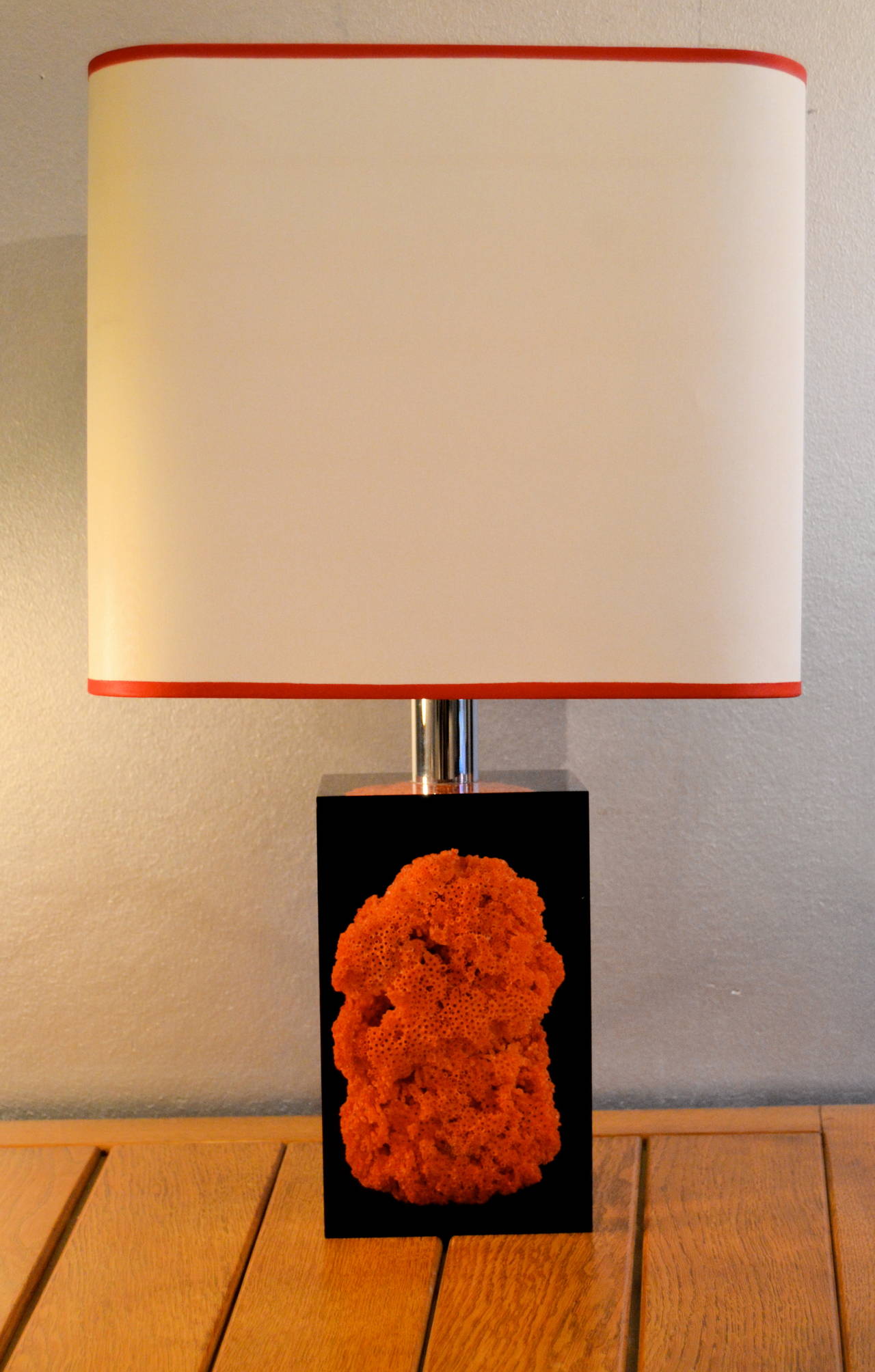 1970s Red Coral Lamp In Good Condition In Saint-Ouen, FR