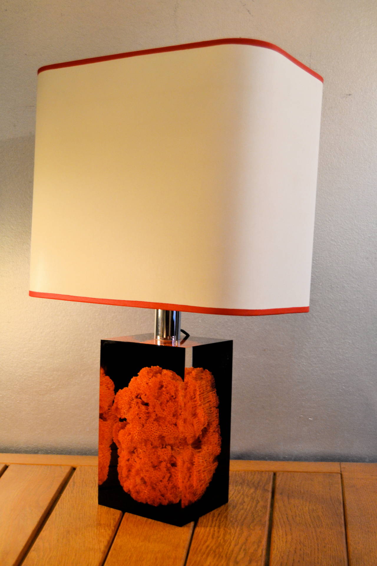 1970s Red Coral Lamp 1