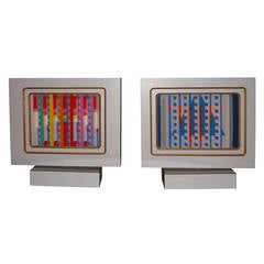 Two 1980s Wooden Sculptures by Yaacov Agam