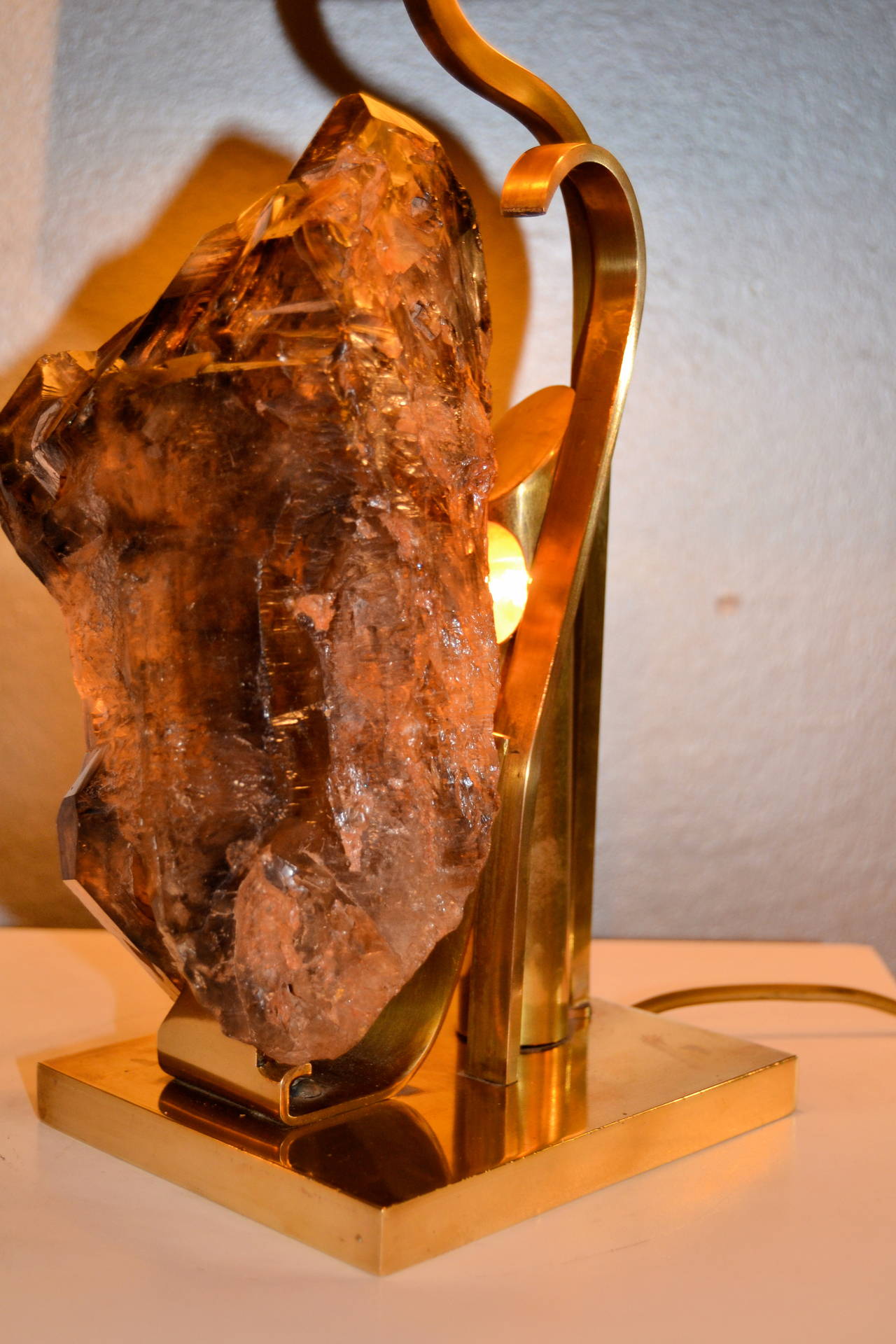 1970s Lamp with Quartz In Good Condition In Saint-Ouen, FR