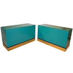 Pair Of 1970s Turquoise NightStands