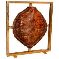 Vintage 1970s Turtle Shell Lamp