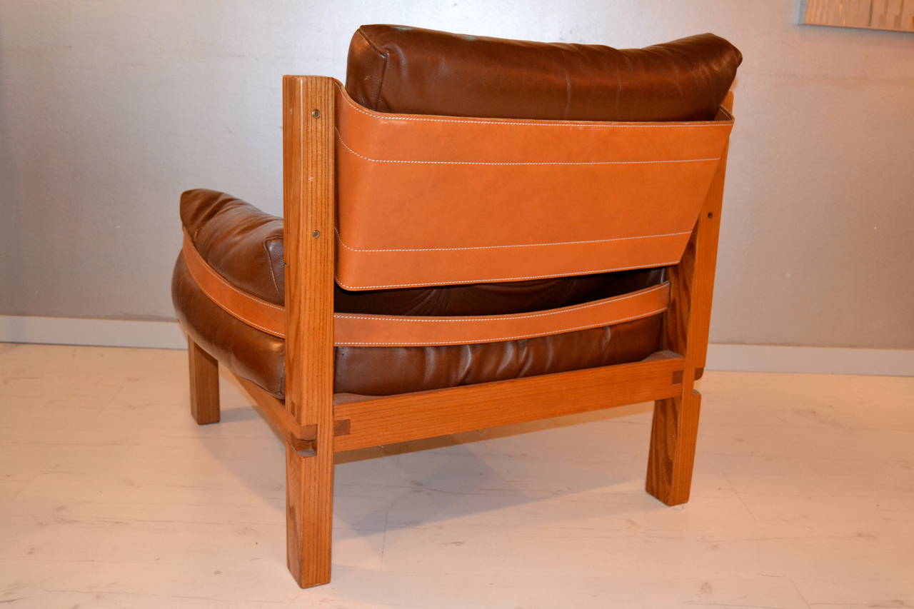Mid-20th Century Pair of 1960s Armchairs by Pierre Chapo