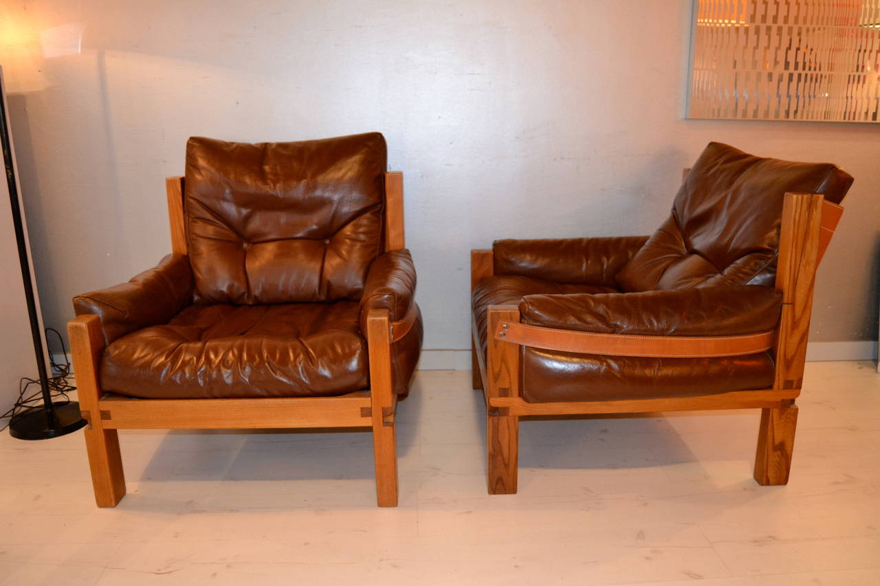 Pair of 1960s Armchairs by Pierre Chapo 2