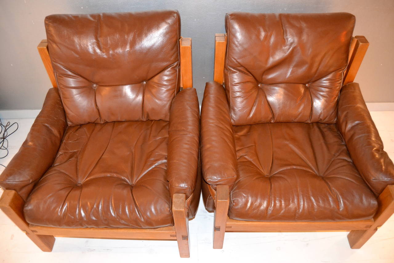 Pair of 1960s Armchairs by Pierre Chapo 3