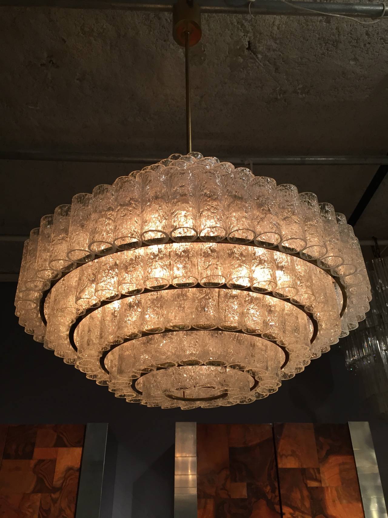Rare and Important Doria Glass and Brass Chandelier In Excellent Condition In Saint-Ouen, FR