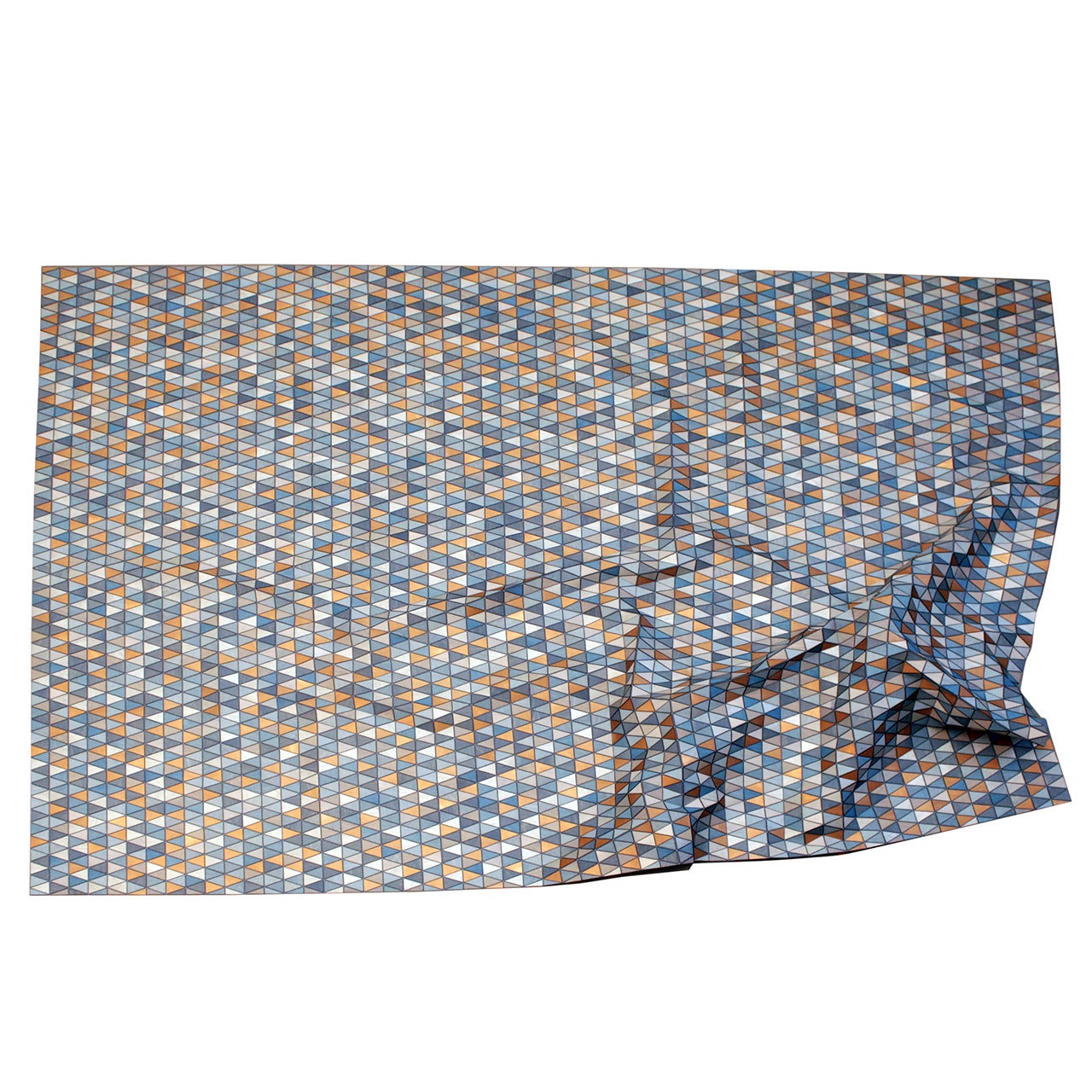Carpet by Elisa Strozyk Named "Wooden Rug Reflecting Blue" For Sale