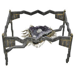 Brutalist Amethyst Coffee Table, the Henri Fernandez Private Collection