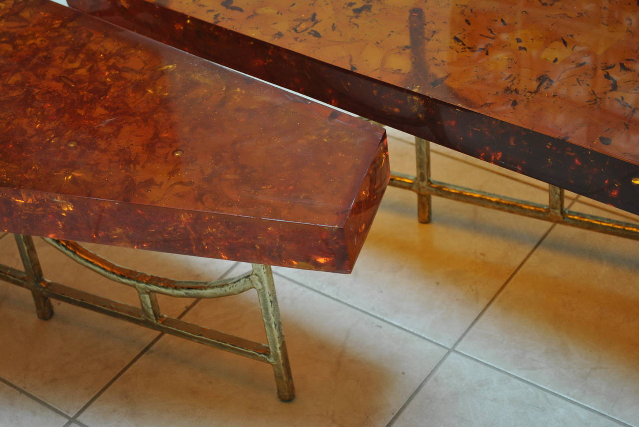 French Unique Fractal Resin Coffee Table, the Henri Fernandez Private Collection