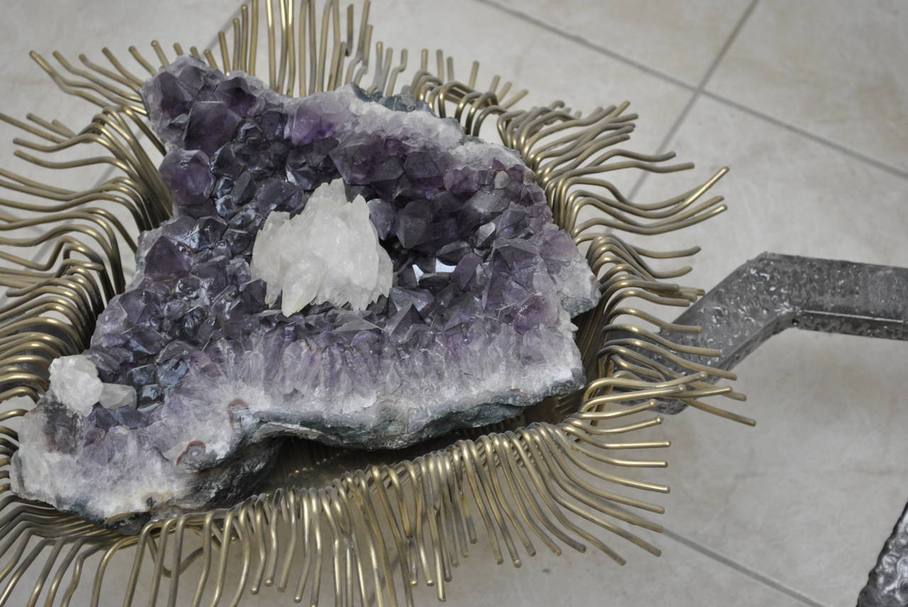 Brutalist Amethyst Coffee Table, the Henri Fernandez Private Collection For Sale 3