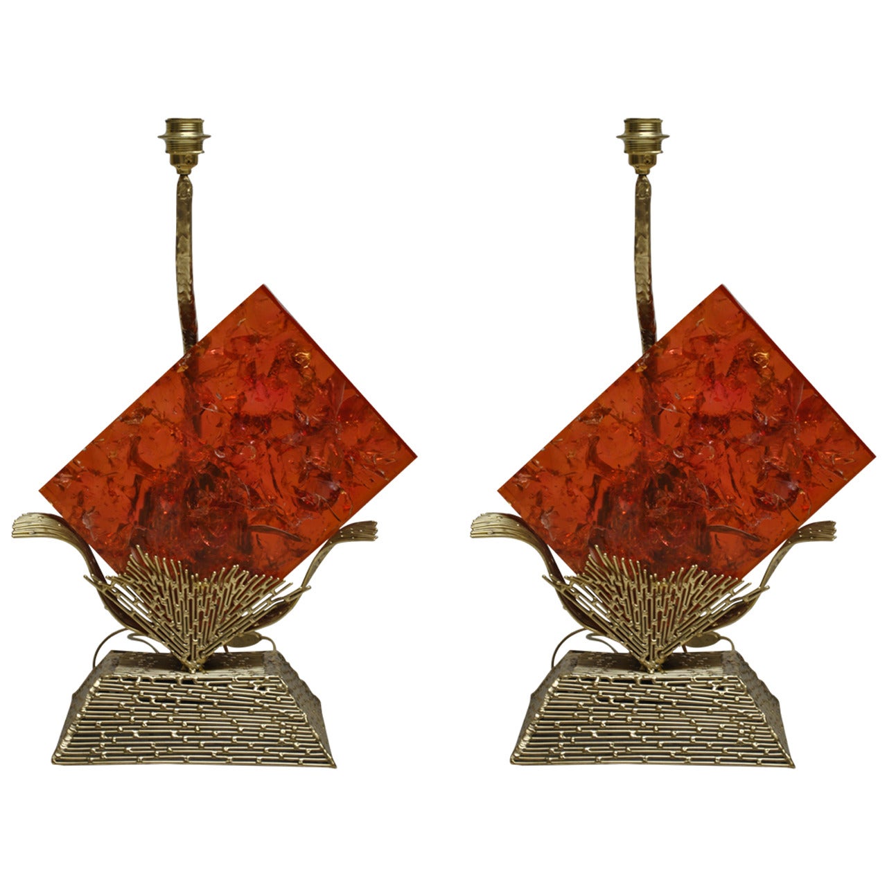 Pair of Fractal Table Lamps, the Henri Fernandez Private Collection For Sale