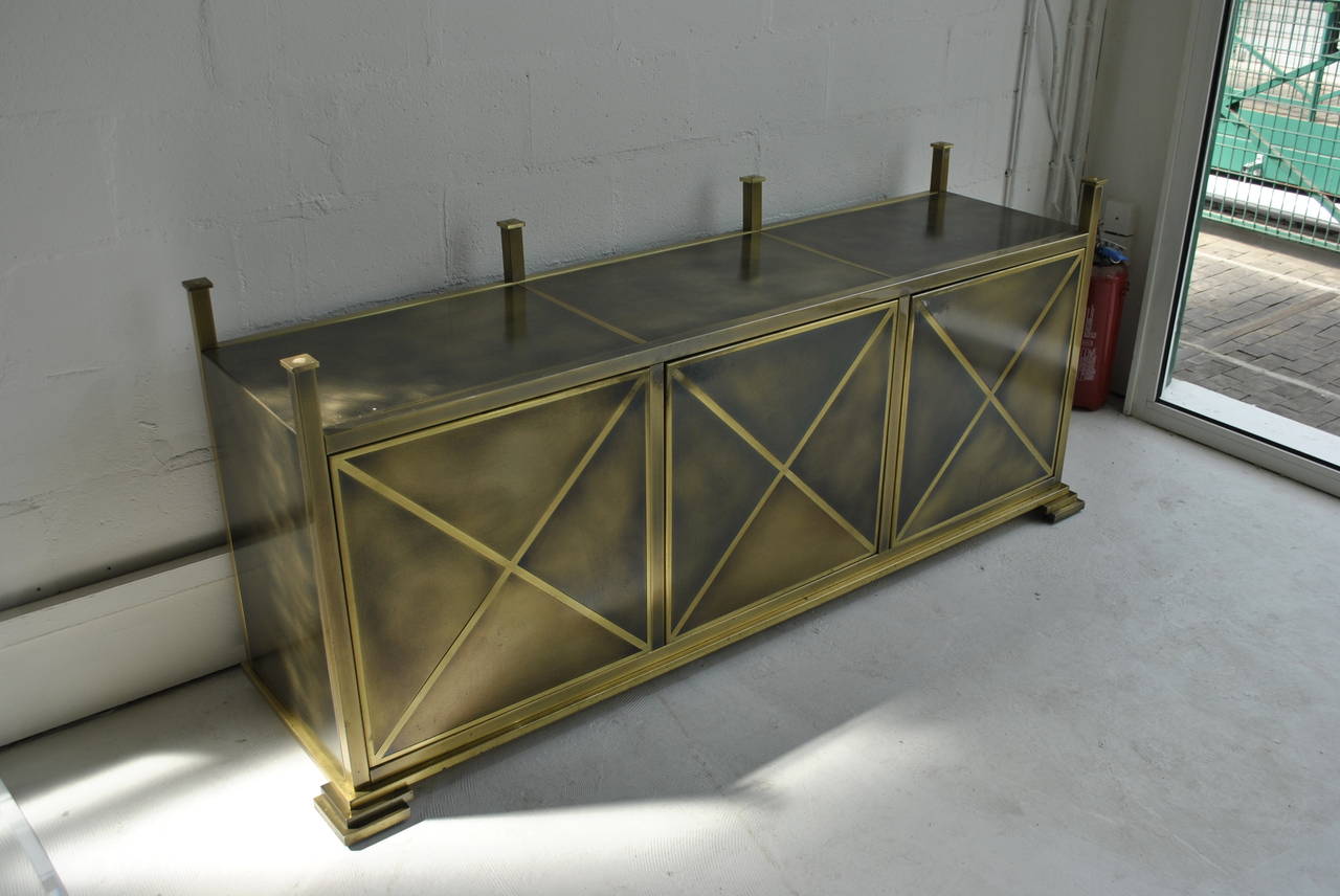 Spectacular Bronze and Brass Neoclassical Sideboard by Belgo Chrome 1