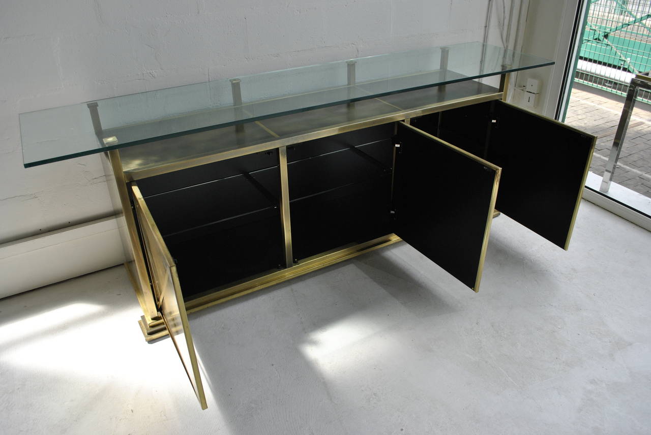 Spectacular Bronze and Brass Neoclassical Sideboard by Belgo Chrome 3