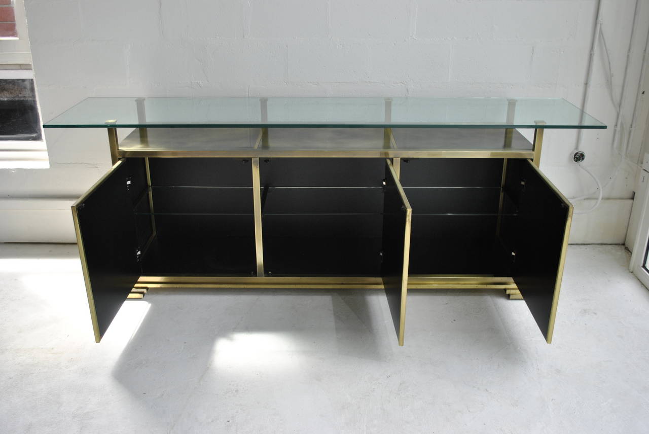Spectacular Bronze and Brass Neoclassical Sideboard by Belgo Chrome 2