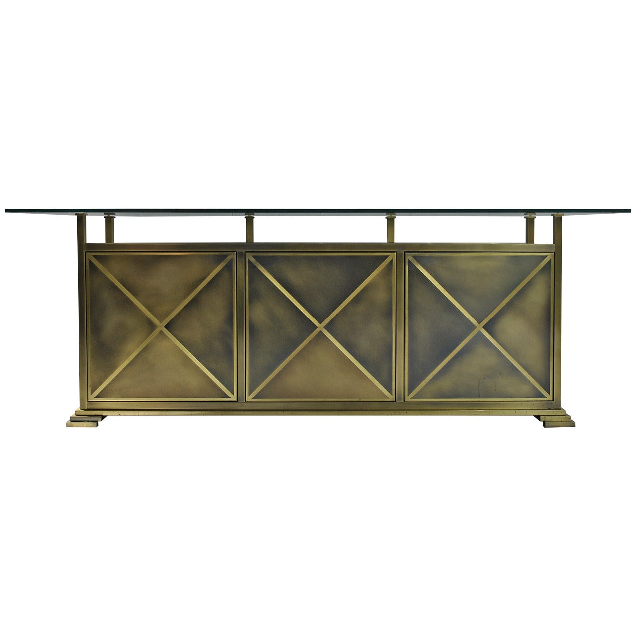 Spectacular Bronze and Brass Neoclassical Sideboard by Belgo Chrome