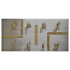 Steel and Brass Wall Sculpture "Orphée", the Henri Fernandez Private Collection