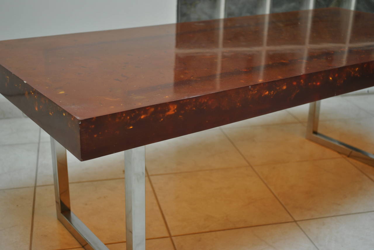 Mid-Century Modern Modernist Fractal Resin Coffee Table, the Henri Fernandez Private Collection For Sale