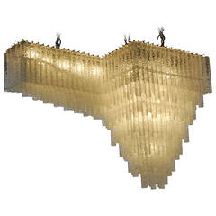 Unique Huge Assymetric Italian Chandelier, 1970s