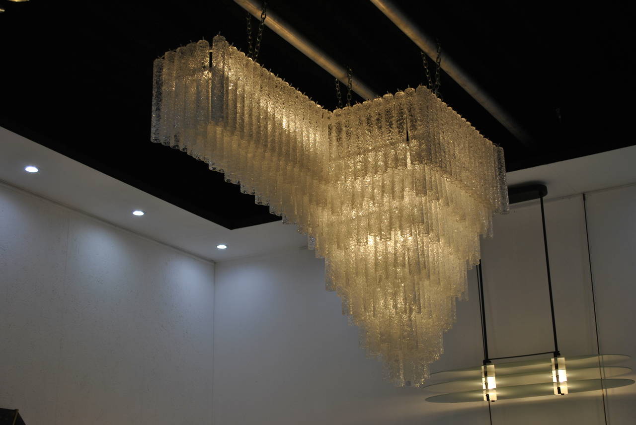 Unique Huge Assymetric Italian Chandelier, 1970s