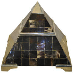 Large Tessellated Horn Pyramid Table Box by Enrique Garcel