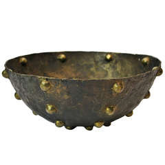 Large Brutalist French, Bronze Bowl or Centerpiece