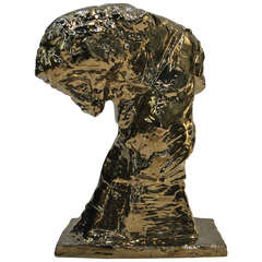 Royal Boch Bronze Ceramic Sculpture, "Big Cat III" by Patrick Villas