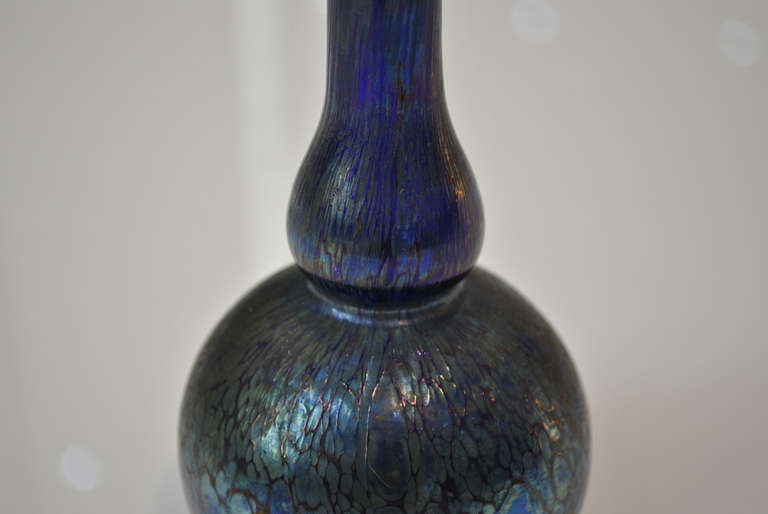 Cobalt Blue Crete Papillon Miniature Vase by Johann Loetz Witwe In Excellent Condition In Saint-Ouen, FR