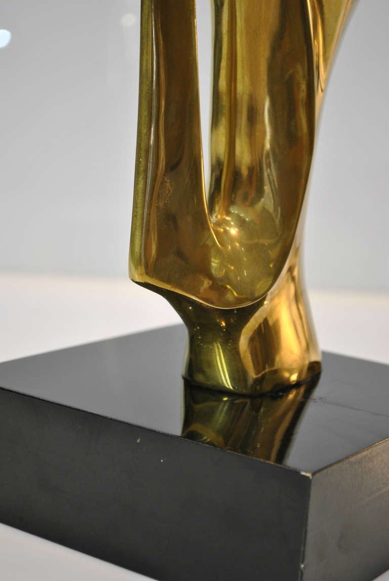Modernist Polished Brass Sculpture by Alain Chervet at 1stdibs