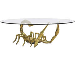 Rare Polished Brass Scorpion Table by Alain Chervet