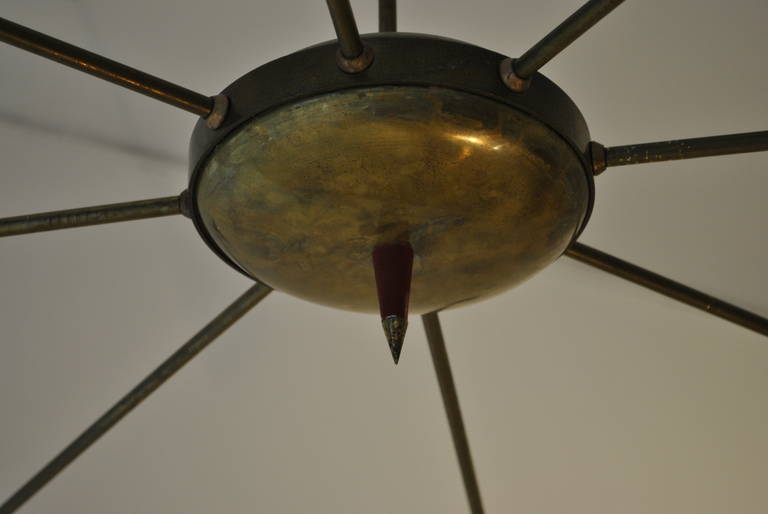 Brass Ceiling Lamp Attributed to Stilnovo