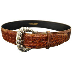 Exceptional American Alligator and Sterling Silver Belt by Verdura