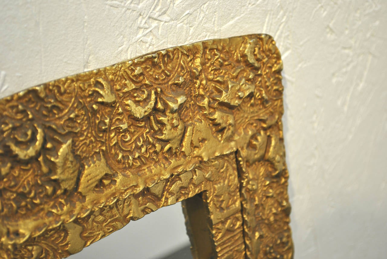 Rare Gilded Bronze Mirror by Pierre Casenova for Fondica Paris, 1994 In Excellent Condition In Saint-Ouen, FR