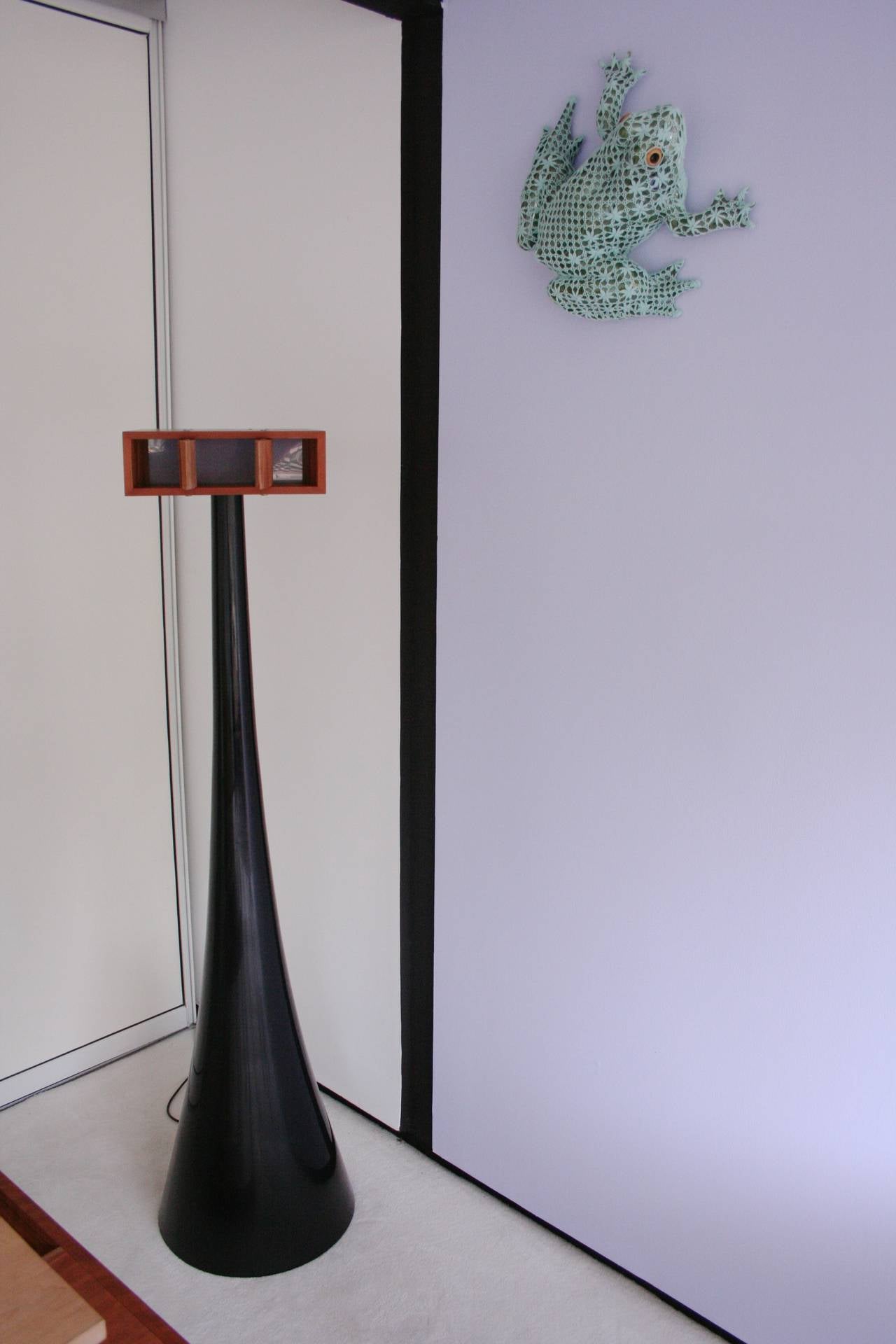 Contemporary Unique Korean Black Lacquer Floor Lamp by Bahk Jong Sun, 2011 For Sale