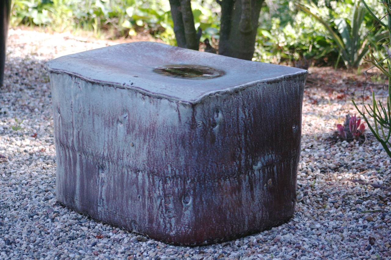 Contemporary Unique Purple Gray Ceramic Indoor/Outdoor Stool by Lee Hun Chung, 2010 For Sale