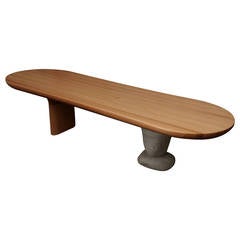 Dining Table Made of Red Oak and Natural Stone by Choi Byung Hoon, 2010