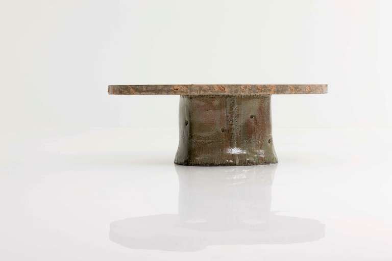 Concrete and Ceramic Table by Lee Hun Chung In Excellent Condition For Sale In West Hollywood, CA