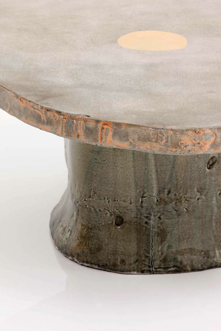 Contemporary Concrete and Ceramic Table by Lee Hun Chung For Sale