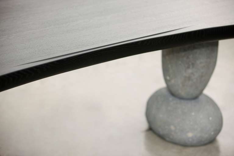 Contemporary Red Oak Desk Covered in Black Lacquer by Choi Byung Hoon, 2012 For Sale