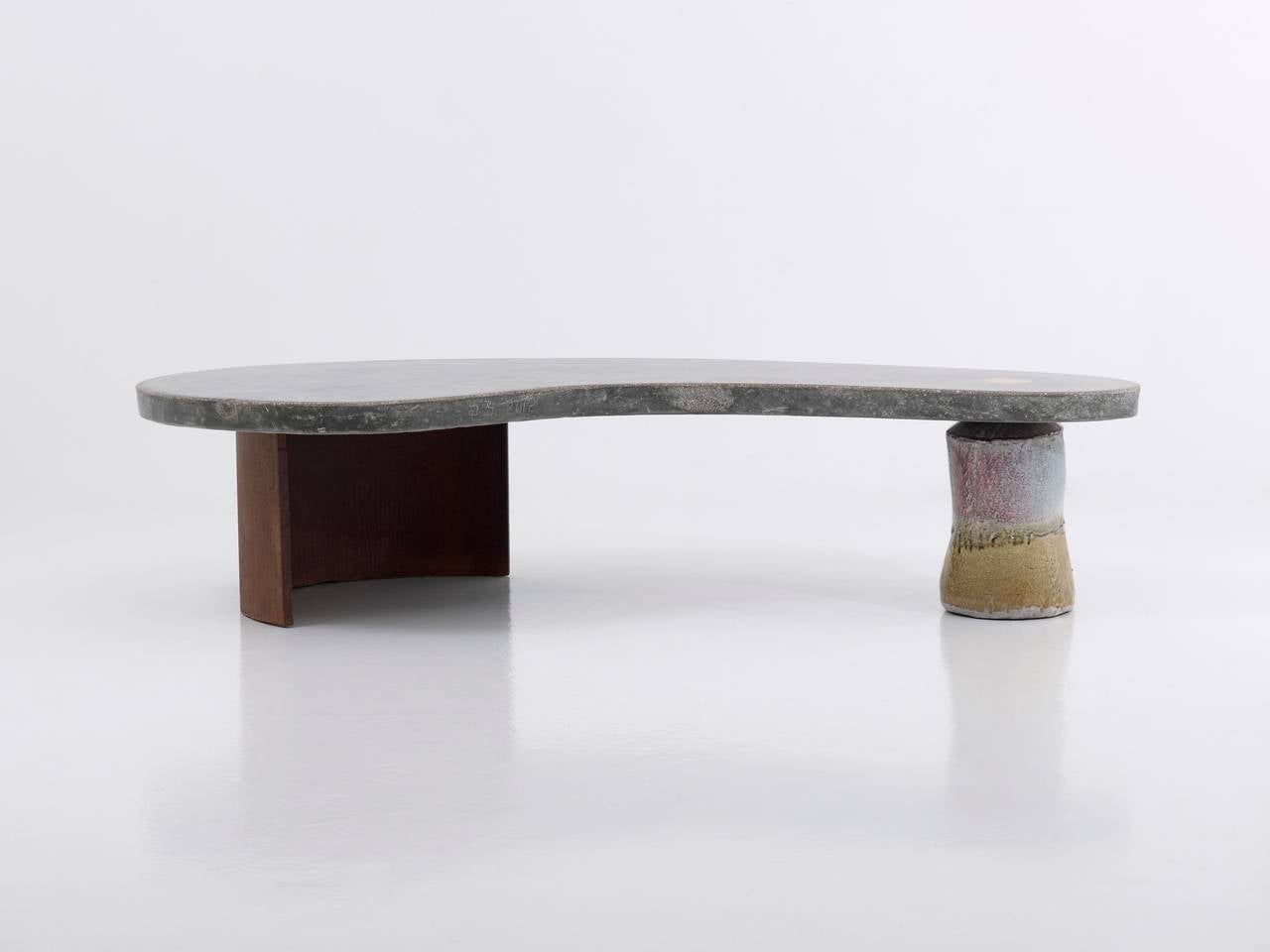 Organic Lined Concrete Bench by Lee Hun Chung, 2012 In Excellent Condition For Sale In West Hollywood, CA