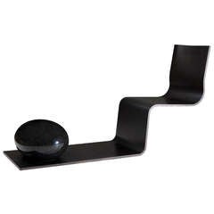 "Afterimage 08-263" Carbon Fiber and Black Granite Lounge Chair, 2009