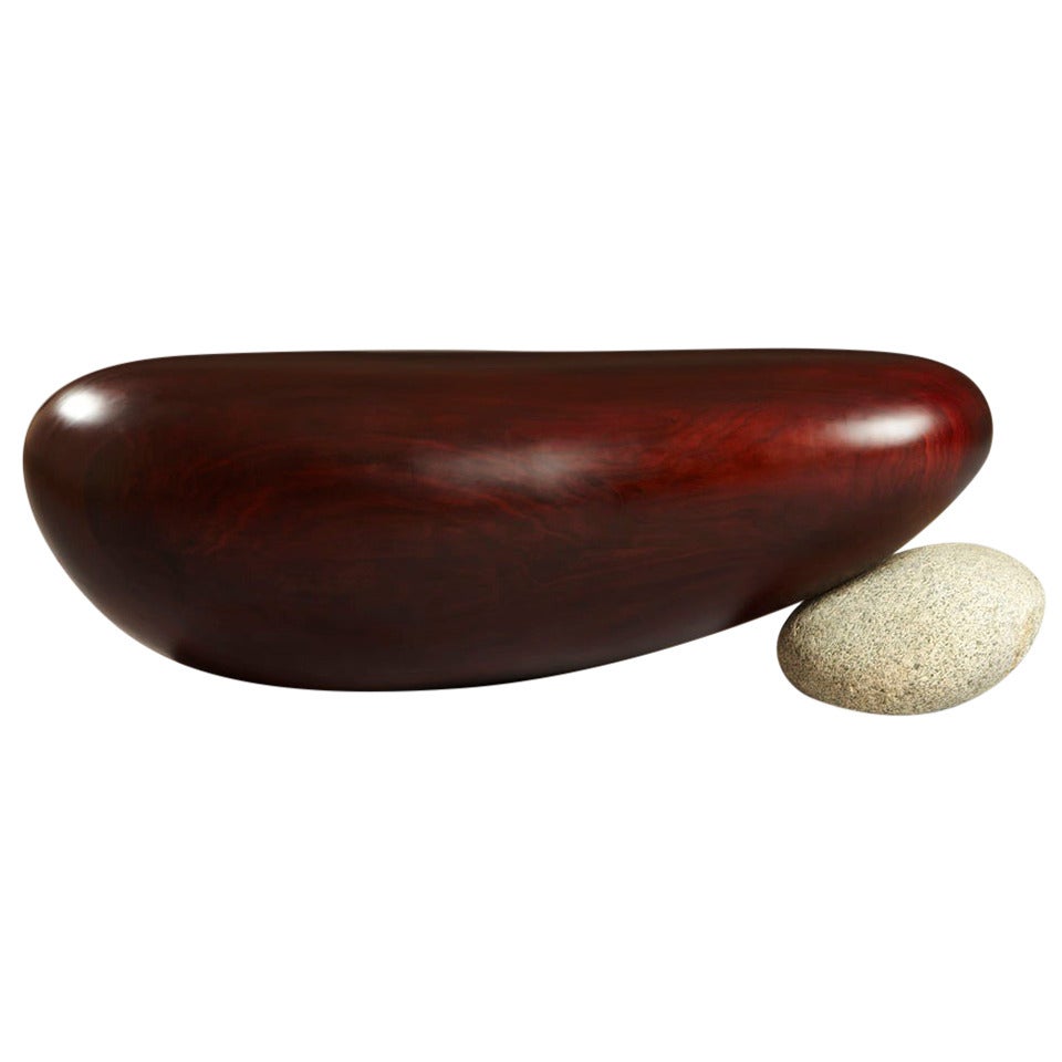 Walnut and Natural Stone Bench by Choi Byung Hoon For Sale