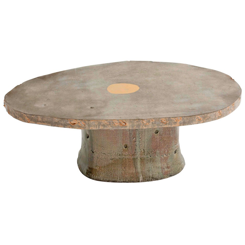 Concrete and Ceramic Table by Lee Hun Chung For Sale