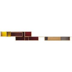 Wall Shelf "Trans-13-003" in White Oak, Walnut and Aluminum, 2014